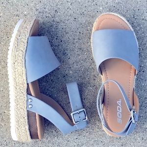 Soda Topic Powder Blue Platform Espadrille Sandal